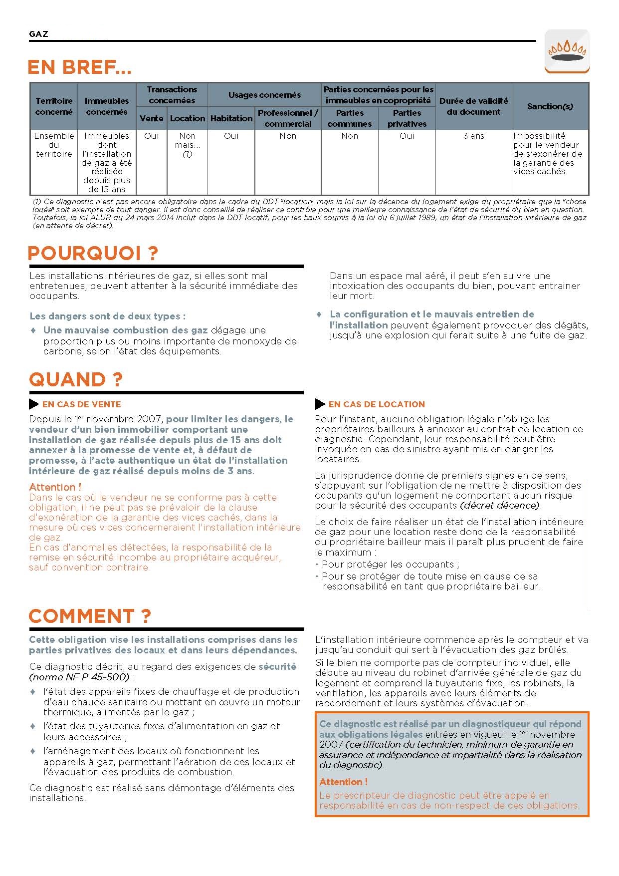 Enjeux sécuritaires avec le diagnostic gaz
