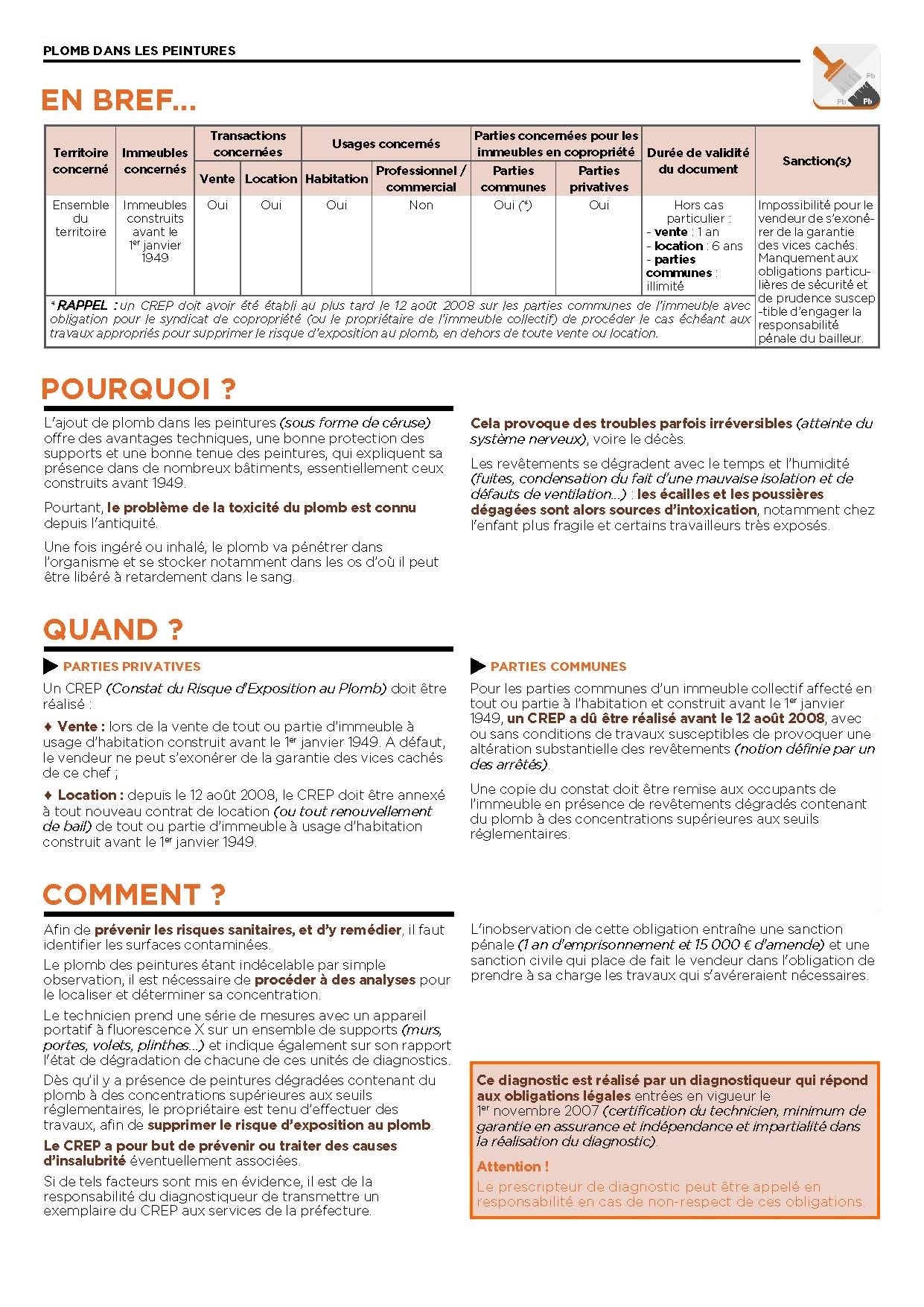 Enjeux sanitaires avec le diagnostic plomb